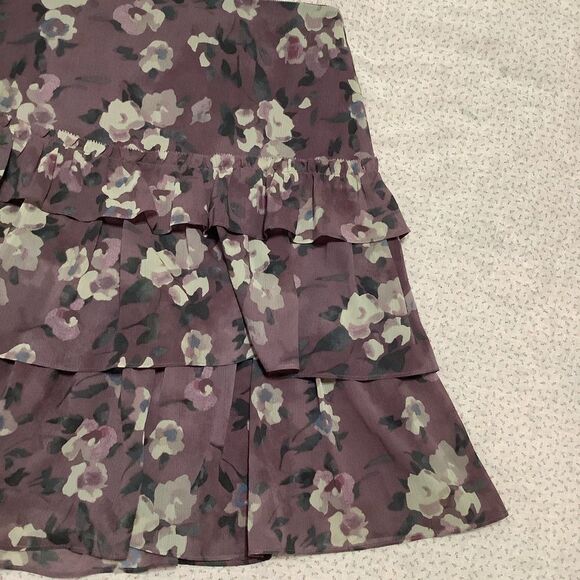 Purple Dark Feminine Romantic Whimsigoth Fairy Grunge Tiered Ruffle Mini Skirt 4 - Picture 12 of 15